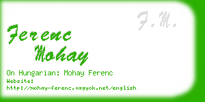 ferenc mohay business card